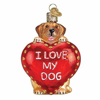 Old World Christmas Glass Blown Ornament for Christmas Tree, I Love My Dog | Target