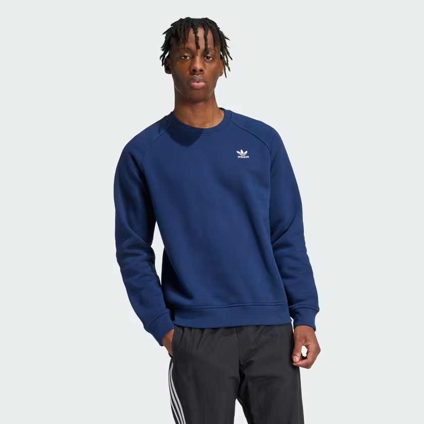 adidas Trefoil Essentials Crew Sweatshirt - Blue | Free Shipping with adiClub | adidas US | adidas (US)