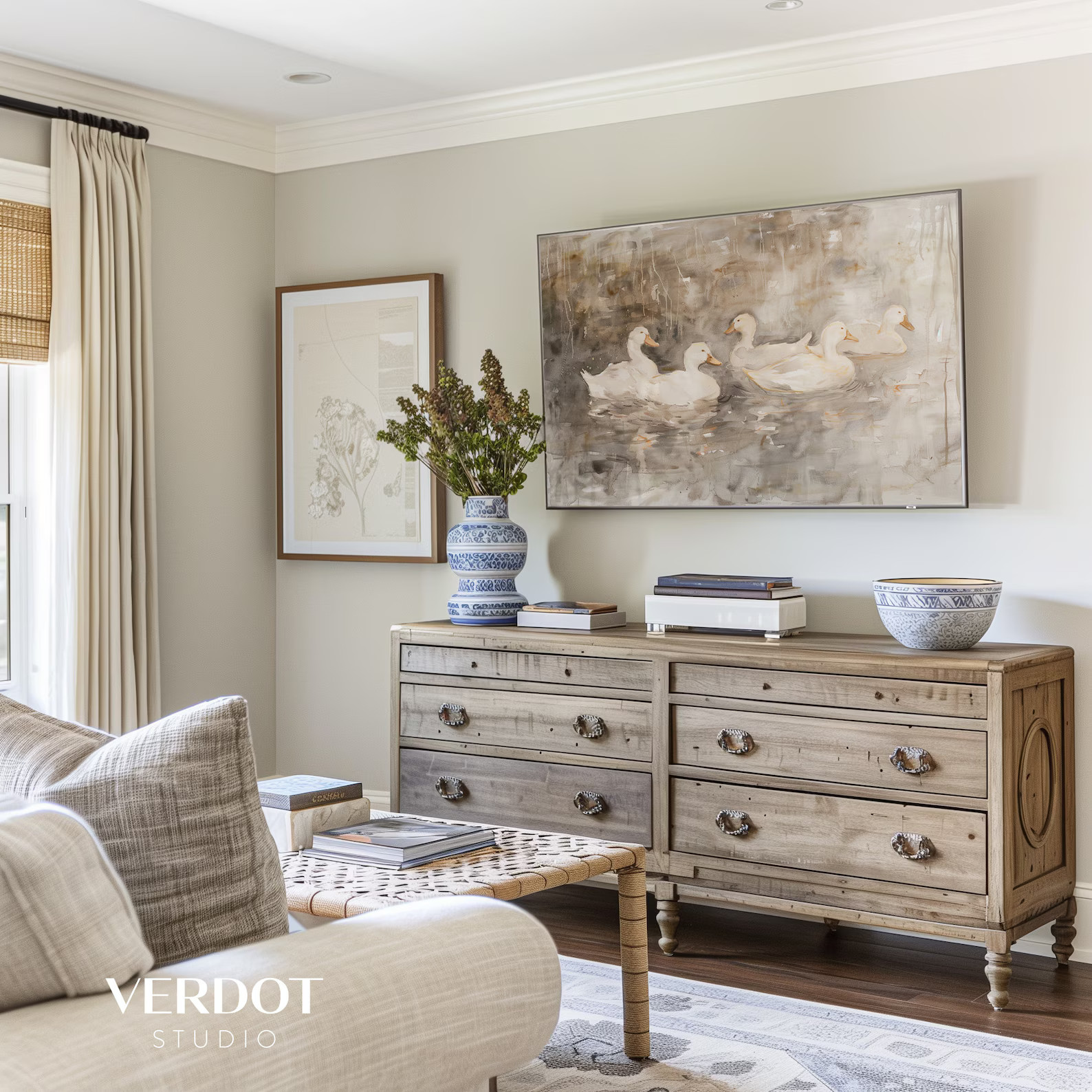 Neutral Spring Geese Pond Frame TV Art, White Ducks Easter Tv Digital Download, Abstract Summer B... | Etsy (US)