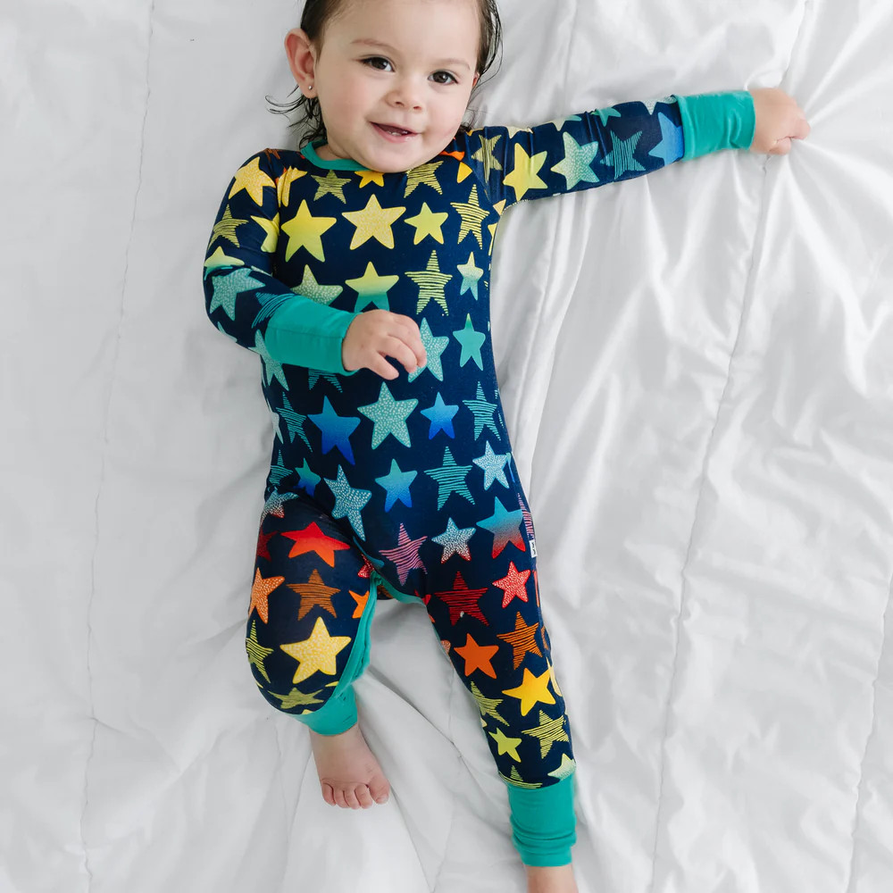 Shades of Stars Crescent Zippy | Little Sleepies