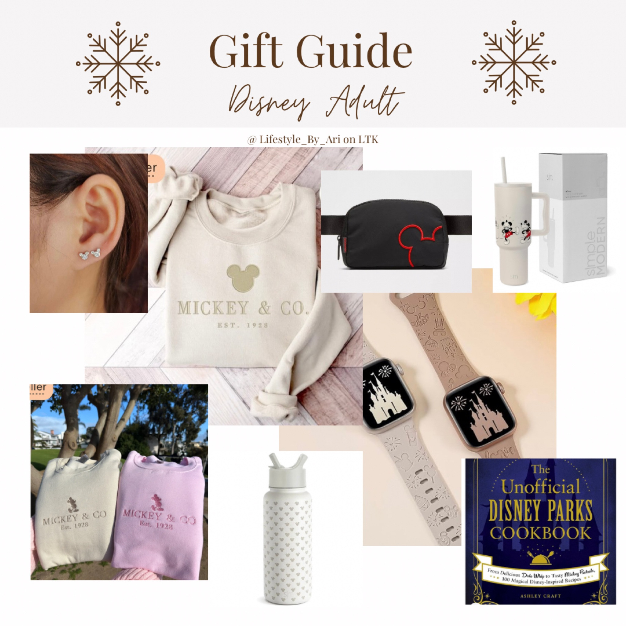 Cute Christmas gifts for Disney adults! Some of these are more subtle or monochromatic Disney, which is my personal vibe 🎢🎡 🏰🩷