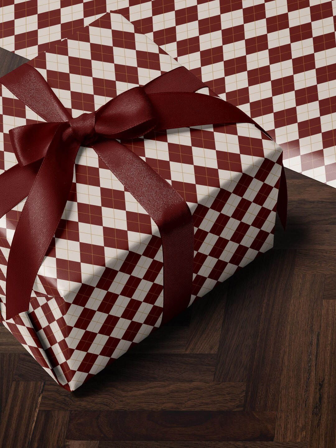 Holiday Wrapping Paper Traditional Gift Wrap Plaid Gift Wrap Red and White Wrapping Paper Classic... | Etsy (US)