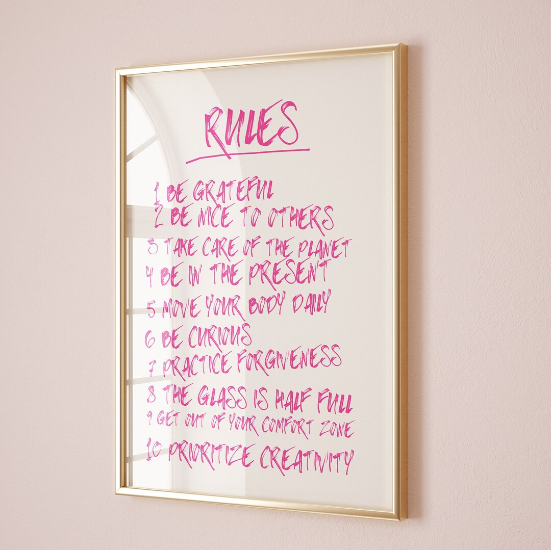 Rules Graffiti Retro Poster Coquette Room Decor Creative - Etsy | Etsy (US)