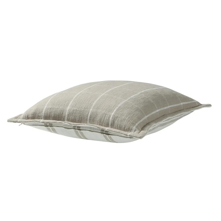 My Texas House Sienna Cotton Yarn Dyed Decorative Pillow, 22"X22", Coconut Milk - Walmart.com | Walmart (US)