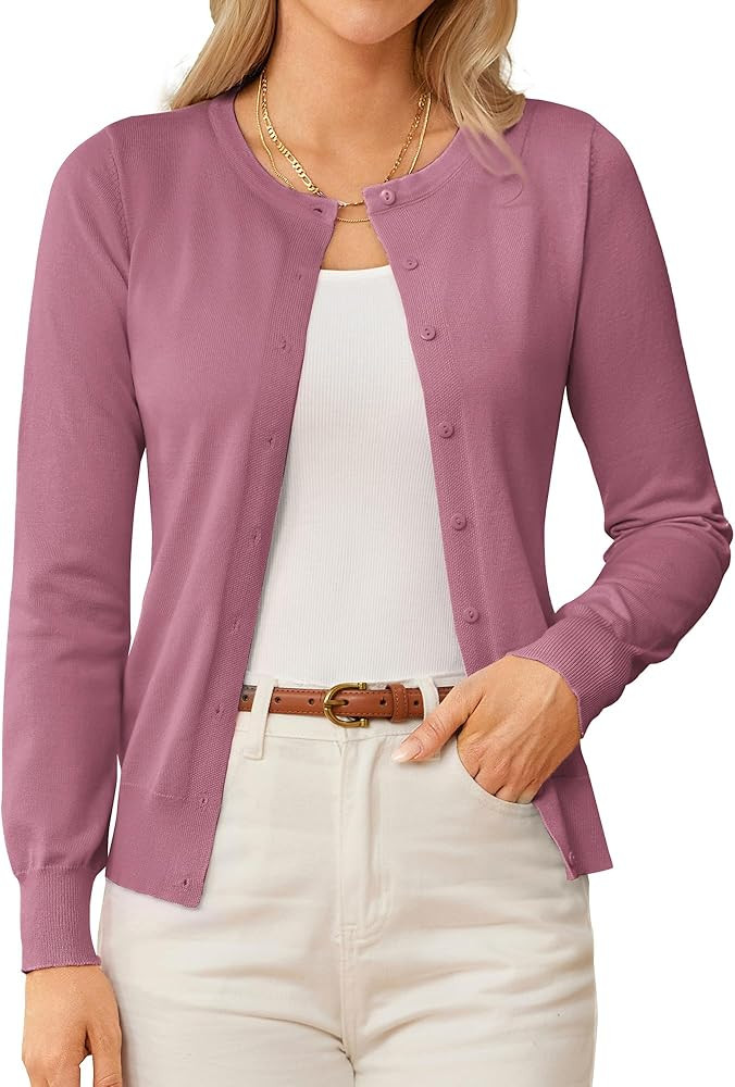 GRACE KARIN Womens Long Sleeve Knit Cardigan Sweaters Casual Dressy Open Front Button Down Cardig... | Amazon (US)