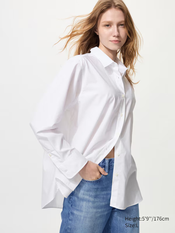 Cotton Shirt | Hairline Fabric | UNIQLO (US)