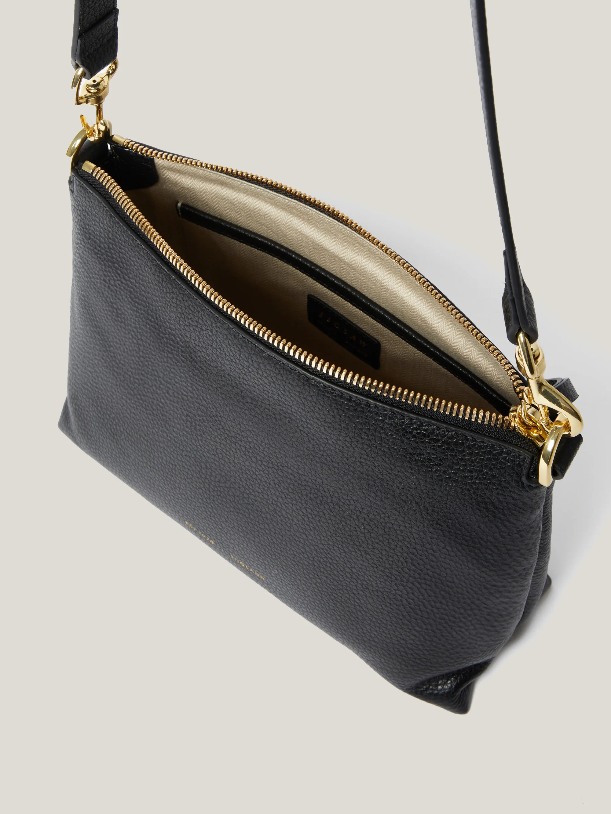 Ava Pebble Leather Crossbody | Black | Jigsaw (UK)