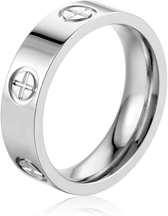 Ladies Stainless Steel Ring Love Friendship Ring Golden high polishing, low allergy Wedding Jewel... | Amazon (US)