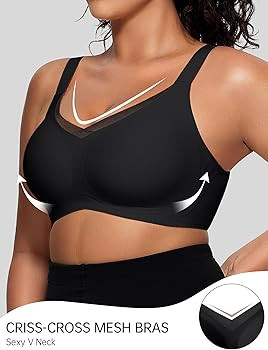 OEAK Womens Wireless Jelly Bras V Mesh Comfortable Bralette Supportive Tshirt Bra No Underwire Se... | Amazon (US)