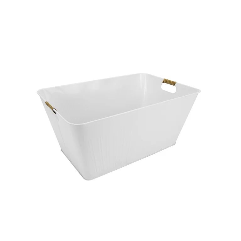Better Homes & Gardens- White Large Rectangle Galvanized Tub, 21.96 IN L | Walmart (US)