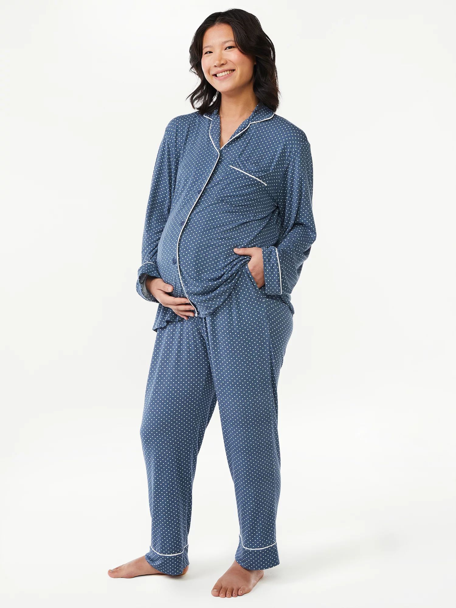 Joyspun Women's Maternity Sleep Set, 2-Piece, Sizes up to 3X - Walmart.com | Walmart (US)