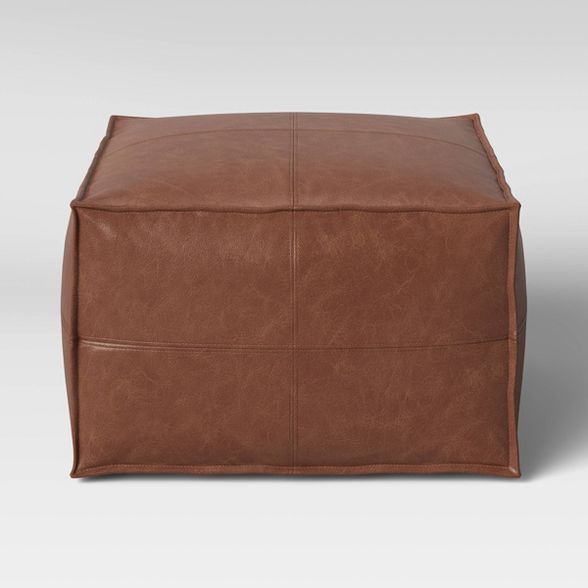 Earl Faux Leather French Seam Ottoman - Project 62™ | Target