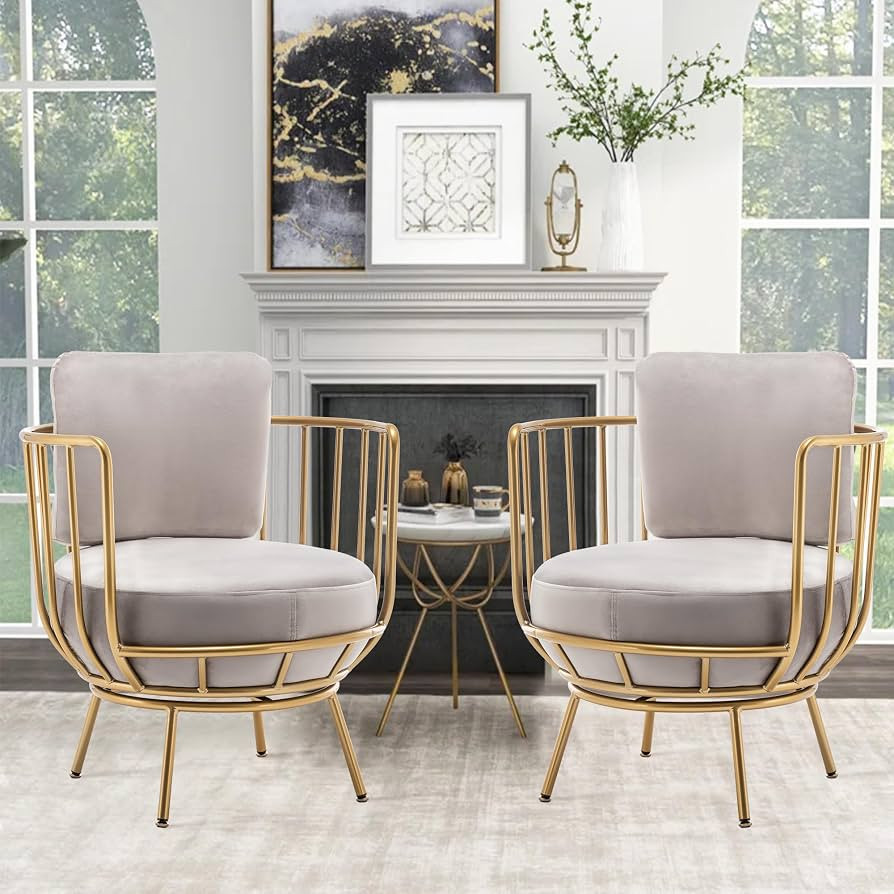 annjoe Accent Chair Upholstered Chair Swivel Barrel Chair Round Chair Arm Chair Leisure Chair wit... | Amazon (US)