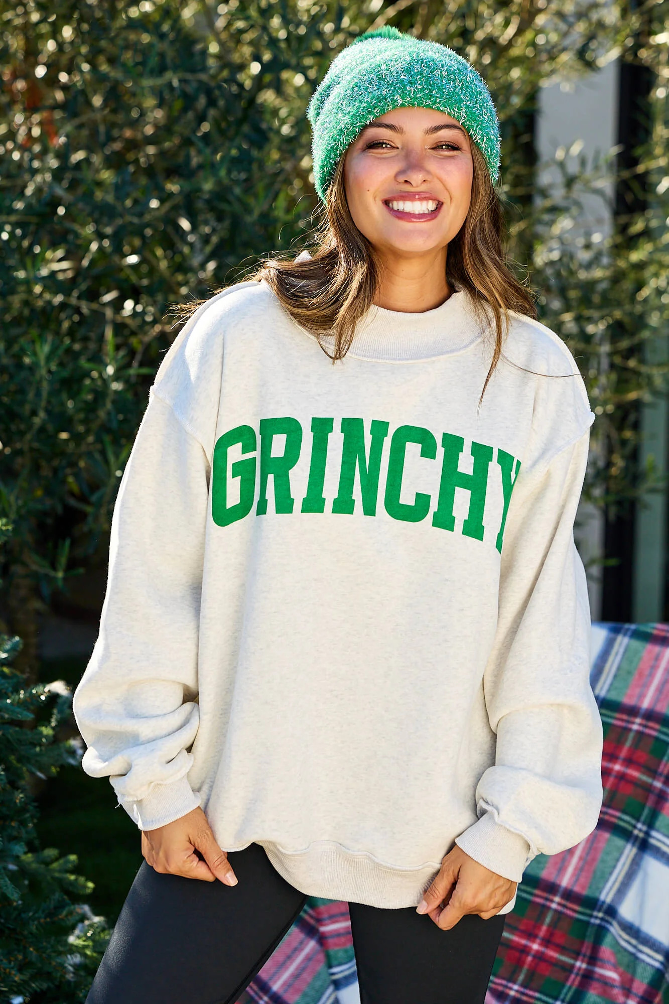 Grinchy/Naughty Reversible Oversized Sweatshirt | Magnolia Boutique