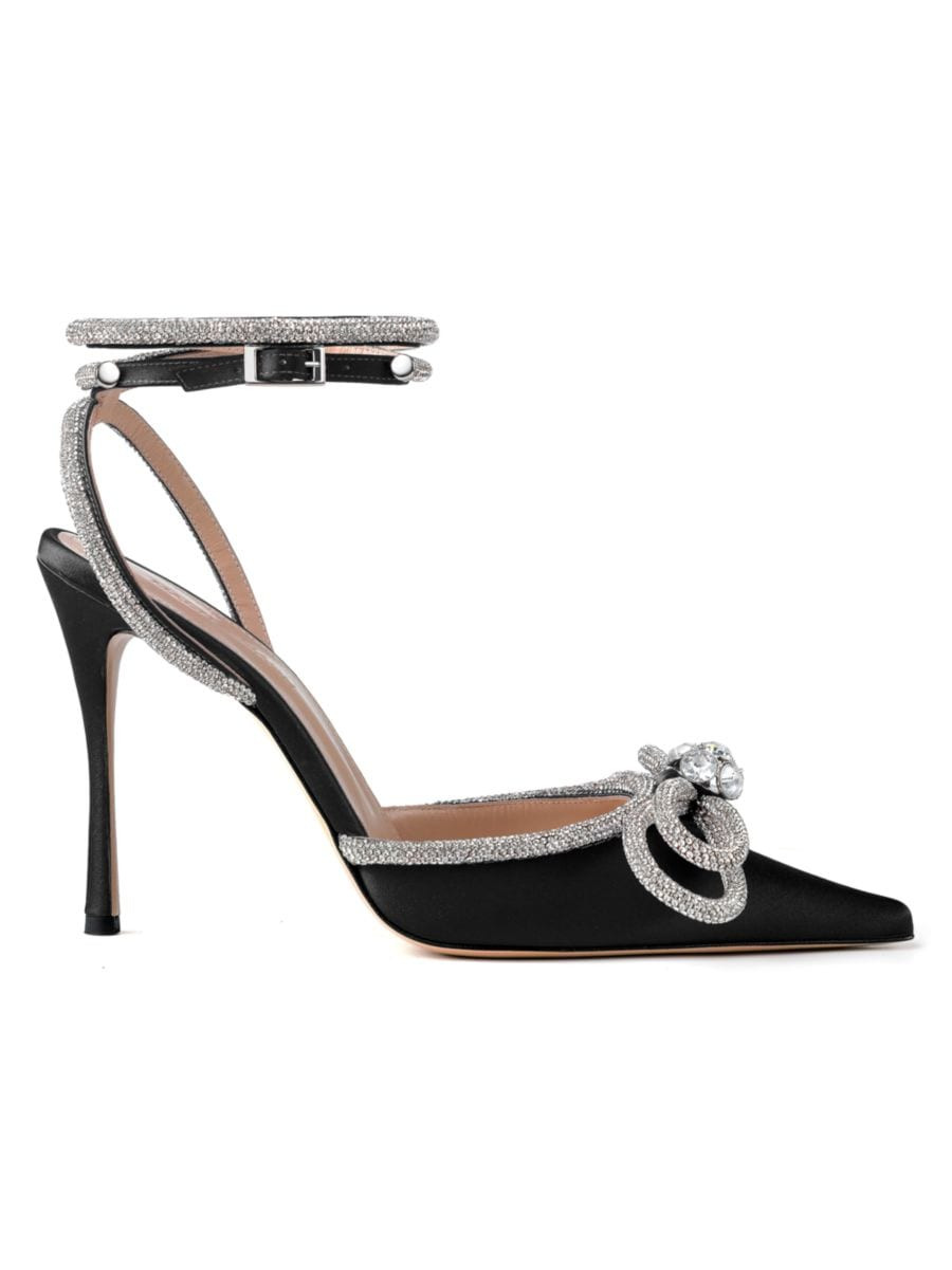 MACH & MACH Double Bow Silk Satin Pumps | Saks Fifth Avenue