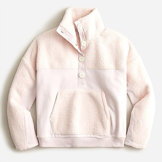 Teddy sherpa button-front sweatshirt | J. Crew US
