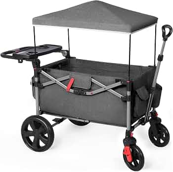 EVER ADVANCED Foldable Wagons for Two Kids & Cargo, Collapsible Folding Wagon Stroller with Adjus... | Amazon (US)