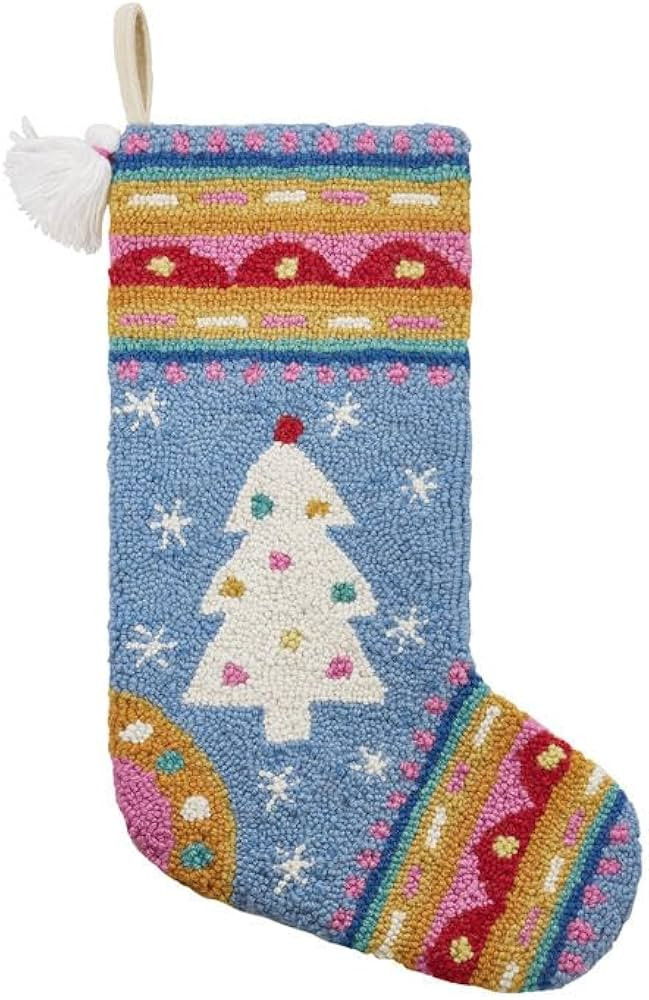 Peking Handicraft Fair Isle Tree with Tassels Hook Stocking, 20-Inch, Multicolor | Amazon (US)