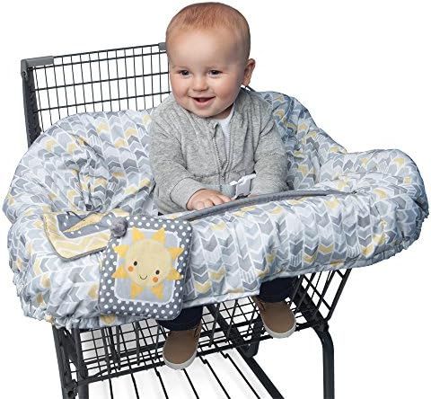 Amazon.com : Boppy Shopping Cart and High Chair Cover | Sunshine Gray and Yellow Chevron with Sun... | Amazon (US)