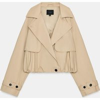 Zara - Short Balloon Trench Coat - Women - Straw - Women | Zara US