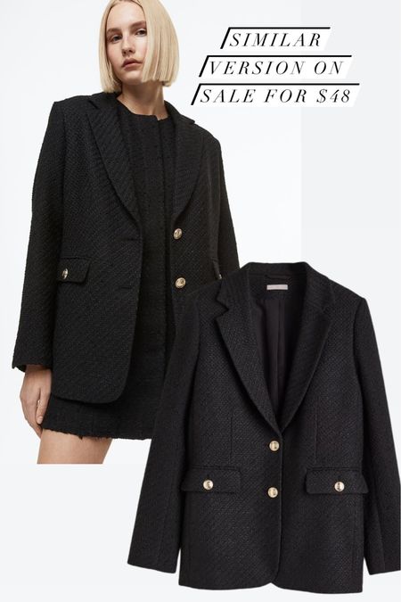 Similar boucle textured blazer but this one is single Breasted and on sale for $48  

#LTKstyletip #LTKunder50 #LTKsalealert