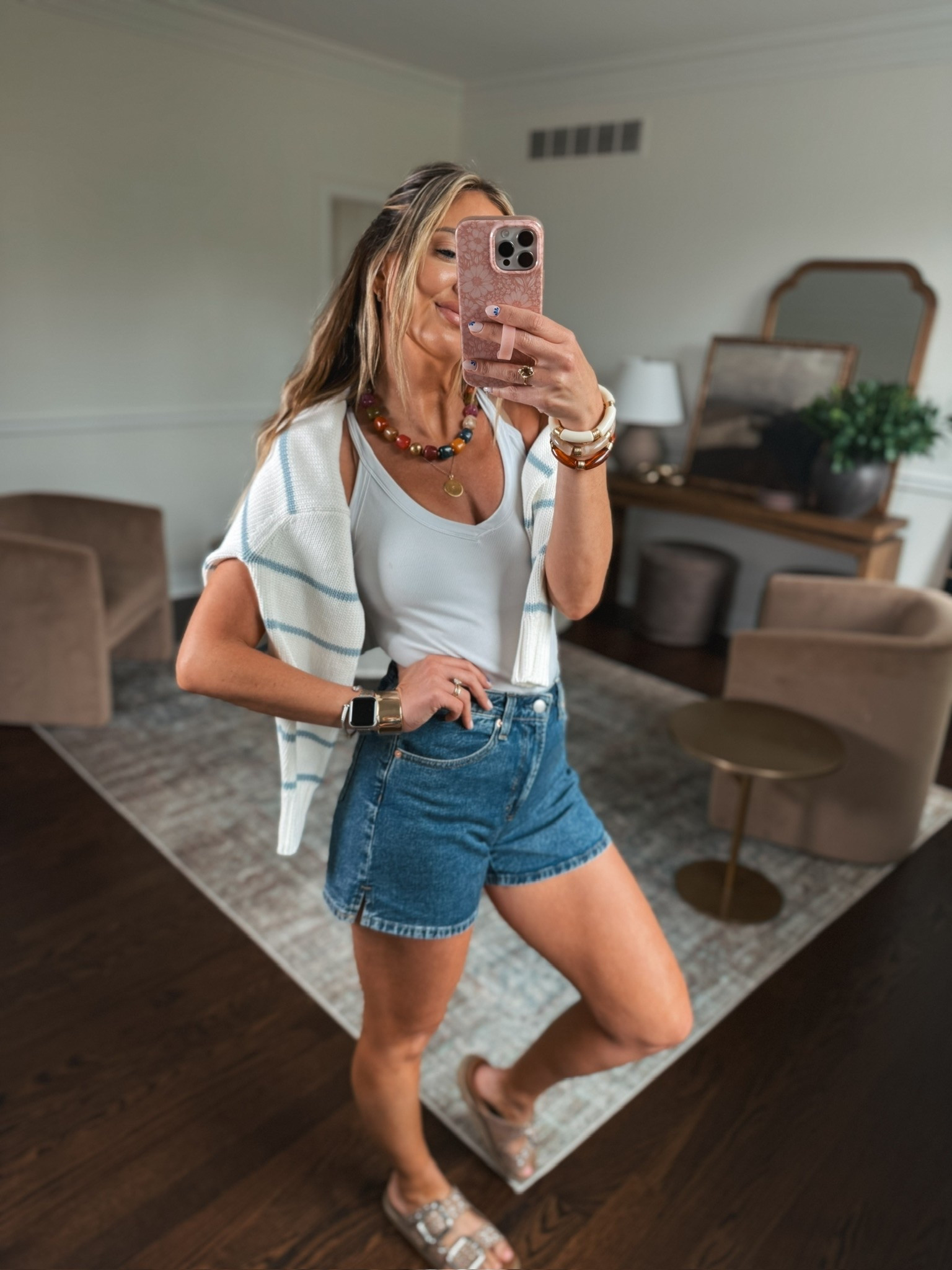 The viral denim shorts are back in stock! These fit so good and are the perfect mom-approved length!

#LTKgrwm #LTKootd #LTKmomlife