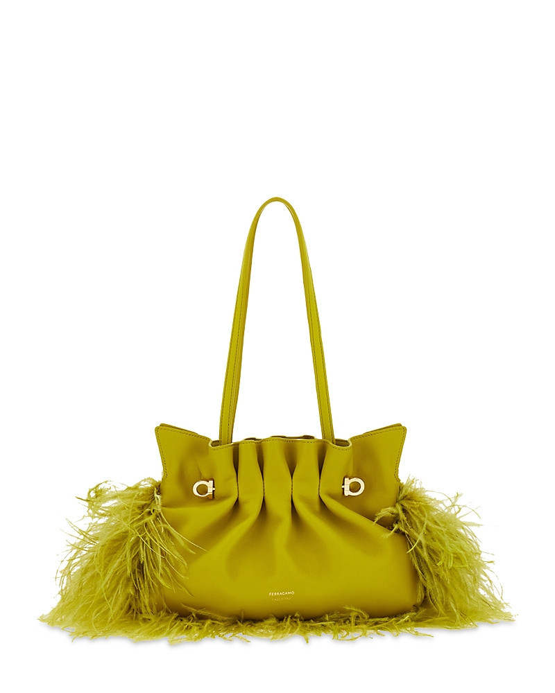 Ferragamo Soft Small Leather & Feather Bag | Bloomingdale's (US)