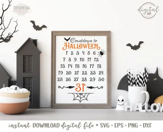 Halloween Countdown Sign SVG/Cut File, Halloween Sign SVG, Halloween SVG, Halloween Countdown Far... | Etsy (US)