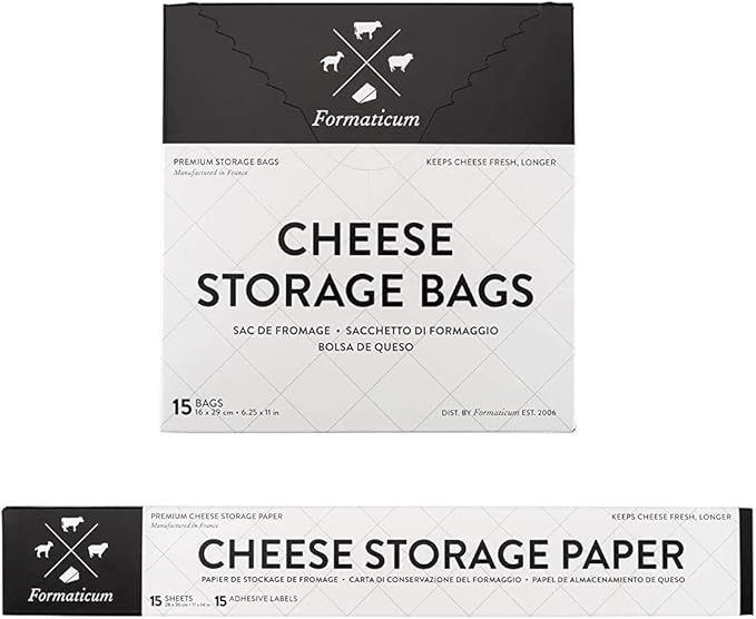 Formaticum Cheese Storage Bags with Storage Paper & Adhesive Labels - Wax Paper Bags & Paper - Ch... | Amazon (US)
