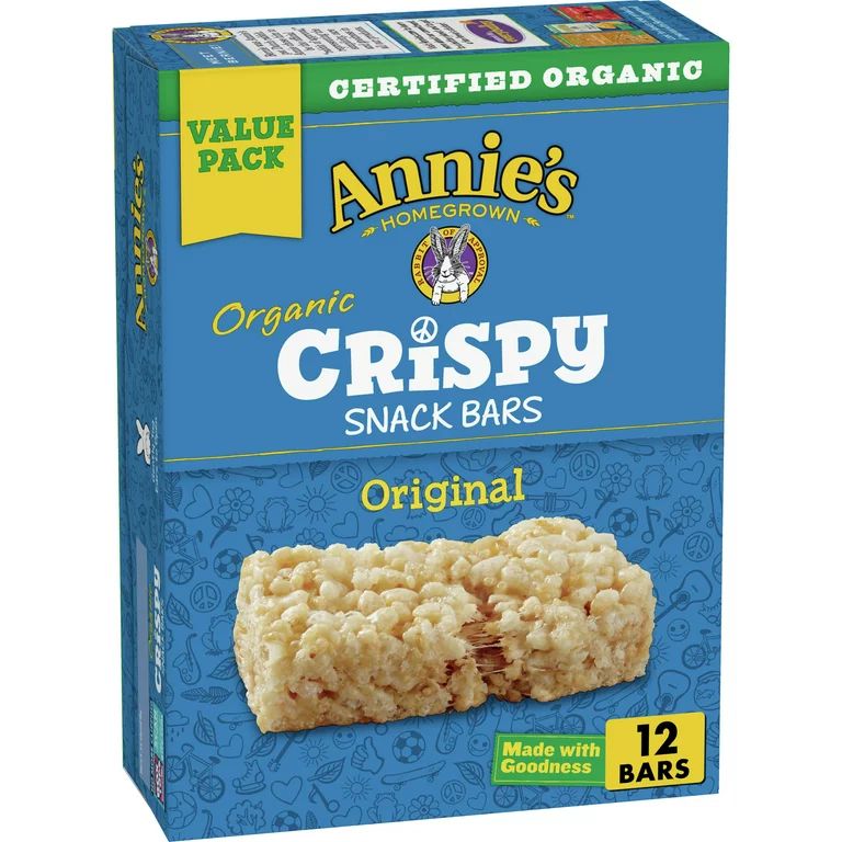 Annie's Organic Original Crispy Snack Bars, Gluten Free, Value Pack, 12 Bars, 9.36 oz. | Walmart (US)