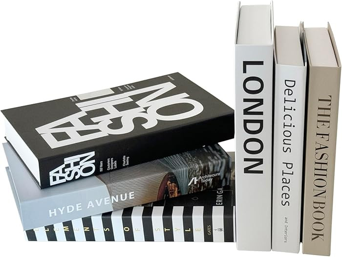 6 Pcs Decorative Books for Home décor Stacked Decorative Book for Shelves Fake Art Hardcover Fol... | Amazon (US)
