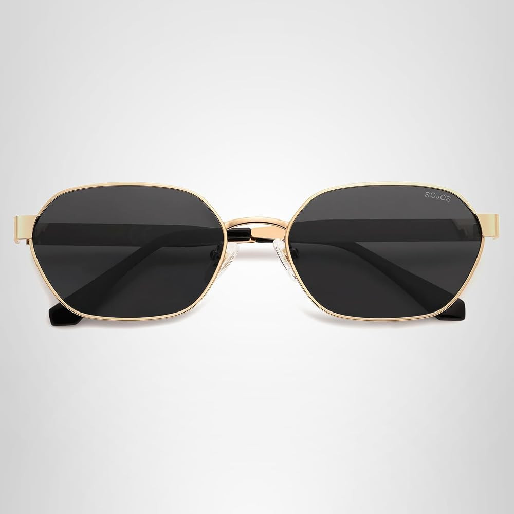 SOJOS Trendy Polarized Hexagon Sunglasses for Women Men, UV400 Retro Rectangle Shades SJ1238 | Amazon (US)