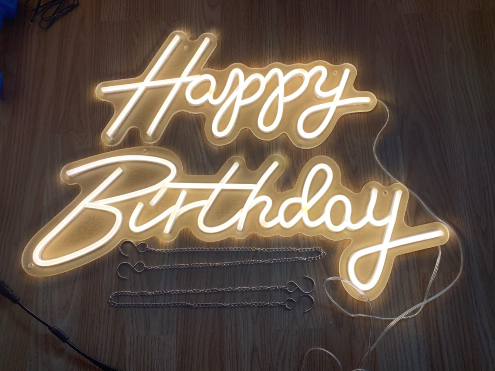 Large Happy Birthday Neon Sign Reusable LED Neon Light for Wall Backdrop Decoration Separate Spli... | Amazon (US)