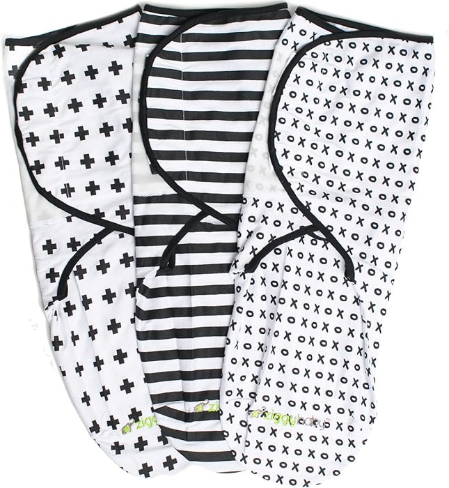 Ziggy Baby Adjustable Baby Swaddles 0-3 Months - Blanket Infant Wrap Set 3 Pack - Soft Cotton Bla... | Amazon (US)