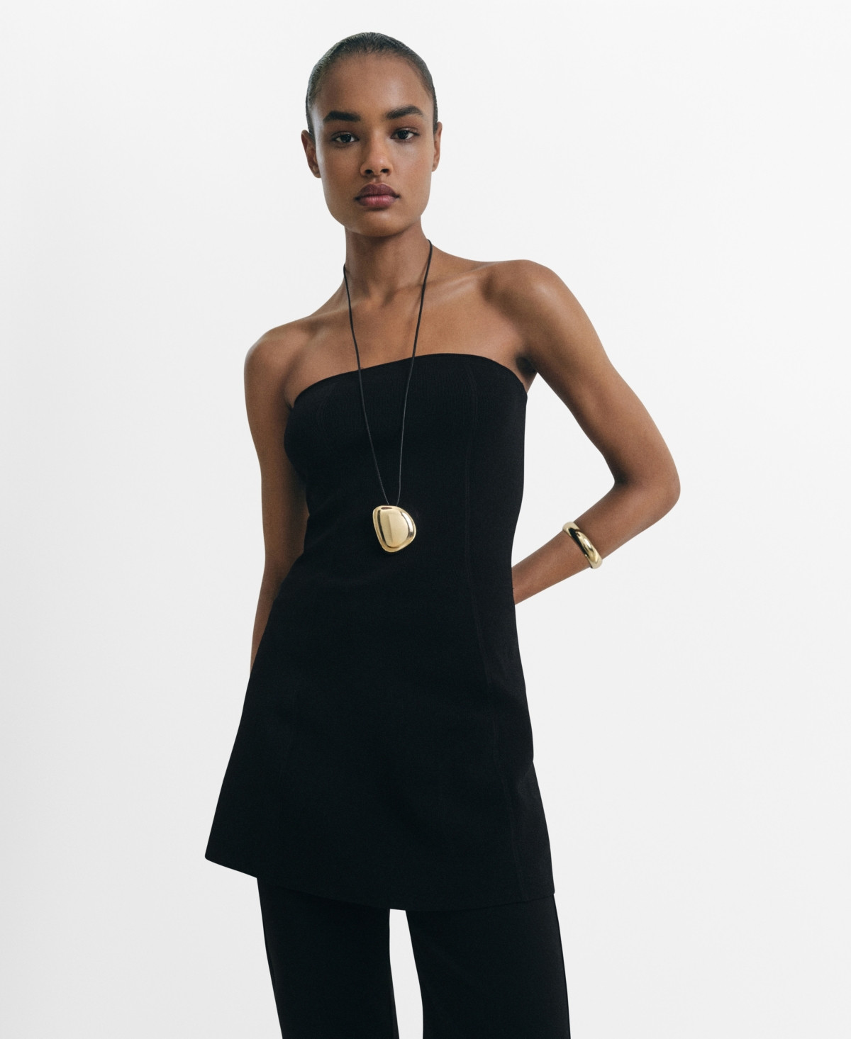 Mango Women's Strapless Knitted Top - Black | Macy's