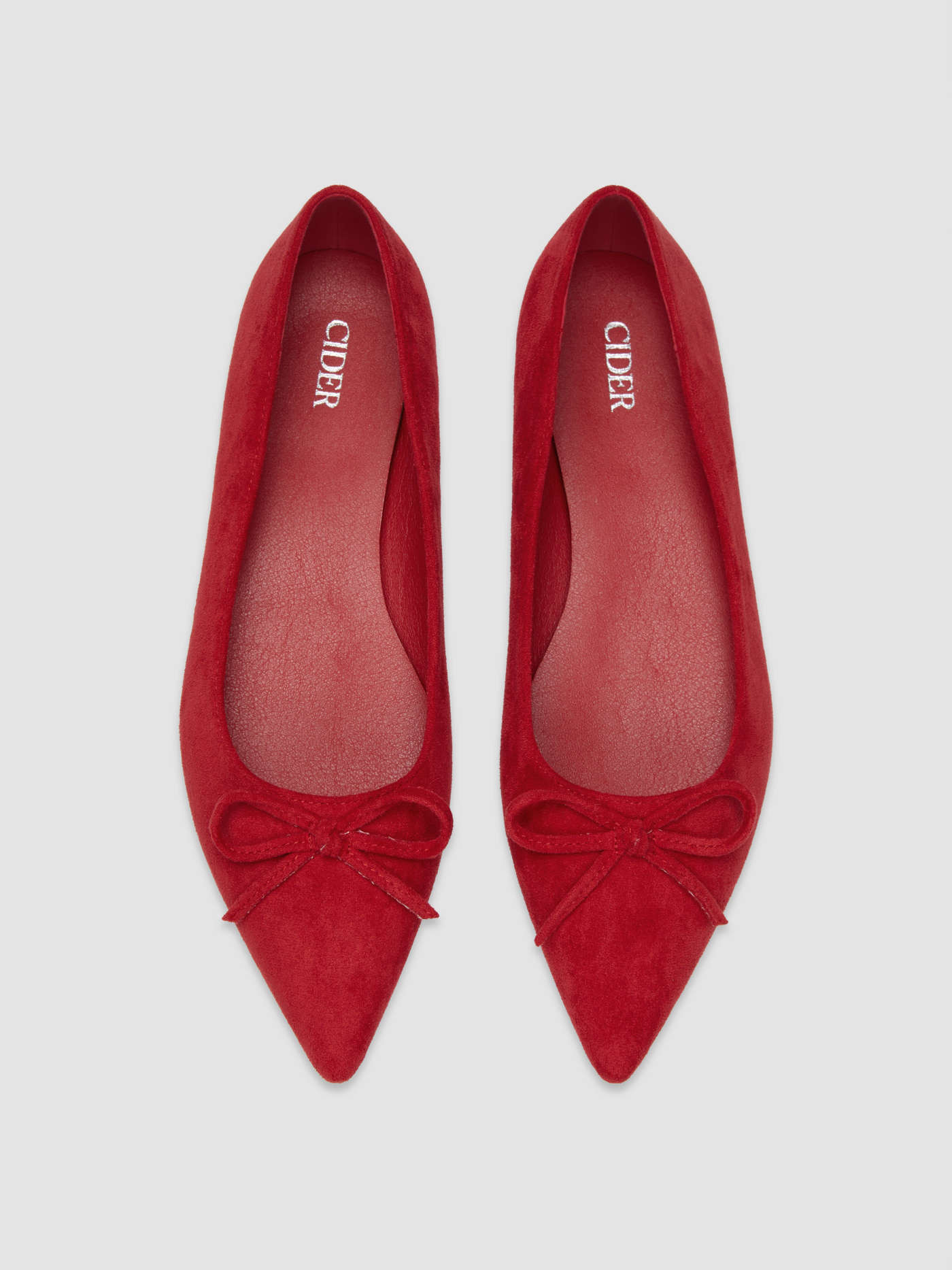 BOWKNOT SUEDE POINTED TOE FLATS | Cider
