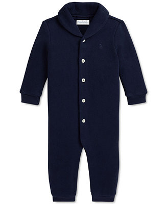 Polo Ralph Lauren Baby Cotton Shawl-Collar Coverall - Macy's | Macy's