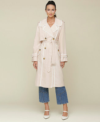 Women's Raglan-Sleeve Belted Trench Coat | Macy's