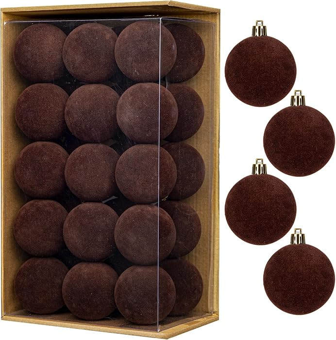 30PCS Velvet Christmas Ball Ornaments Set, 2.36" Shatterproof Baubles for Christmas Tree Decorati... | Amazon (US)