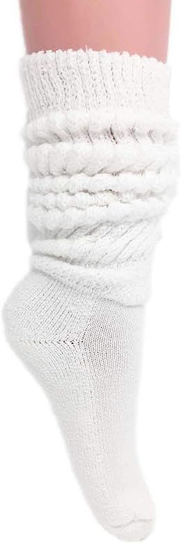 AWS/American Made Slouch Socks Cotton Scrunch Knee High Extra Long and Heavy Socks | Amazon (US)