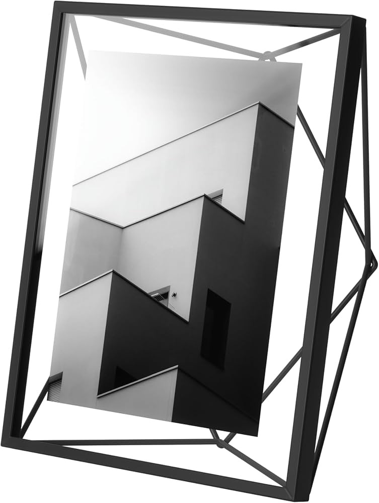 Umbra Prisma Picture Frame, 5x7 Metal Photo Display for Desk or Wall, 5" x 7", Black | Amazon (US)
