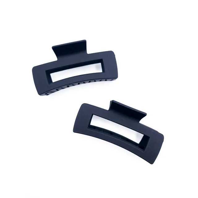Time and Tru Women's Hair Claw Clip Set, 2 Pack, Black | Walmart (US)