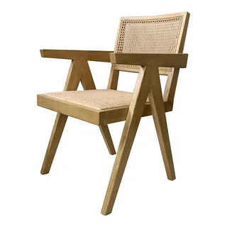 Aurelle Home Tarak Mid-Century Modern Solid Elm and Rattan Dining Chairs (Set of 2) - Dark Brown | Bed Bath & Beyond