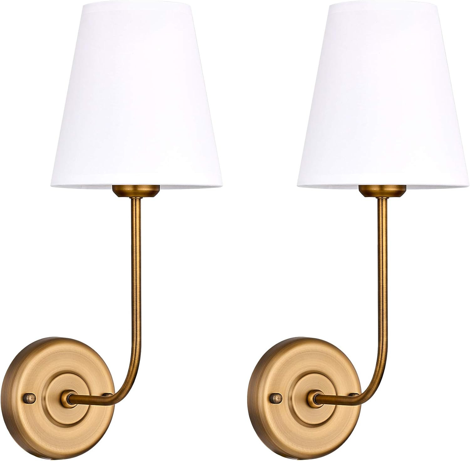 Passica Decor Set of 2 pcs Antique Brass Vintage Industrial Wall Sconce Light Fixture with Flared... | Amazon (US)