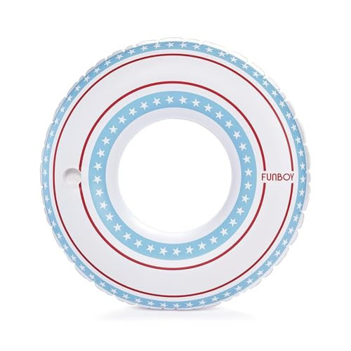 FUNBOY Star-Spangled Pool Tube – Red, White & Blue Inflatable Swim Ring with Cup Holder – Oversized Float for Adults, Premium Vinyl, 44" Wide | Amazon (US)