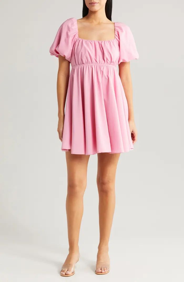 Puff Sleeve Babydoll Minidress | Nordstrom