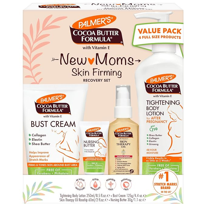 Palmer's Postpartum Essentials Cocoa Butter Formula Skin Care Kit (4 Piece) | Includes Firming Lo... | Amazon (US)