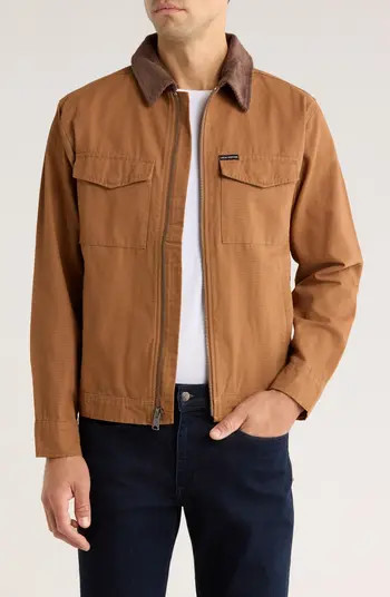 Lucky Brand Corduroy Collar Cotton Canvas Work Jacket | Nordstromrack | Nordstrom Rack