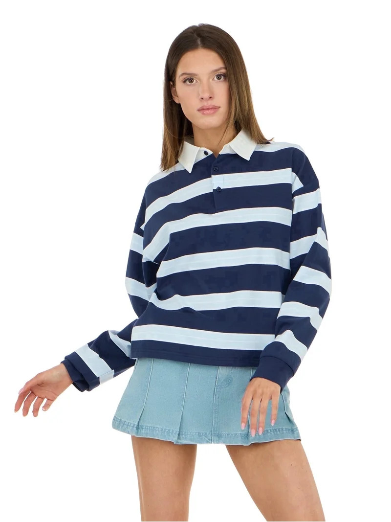 Forever 21 Women\u2019s Oversized Polo Shirt, Short Sleeve Cotton-Blend Top, XS-XL | Walmart (US)