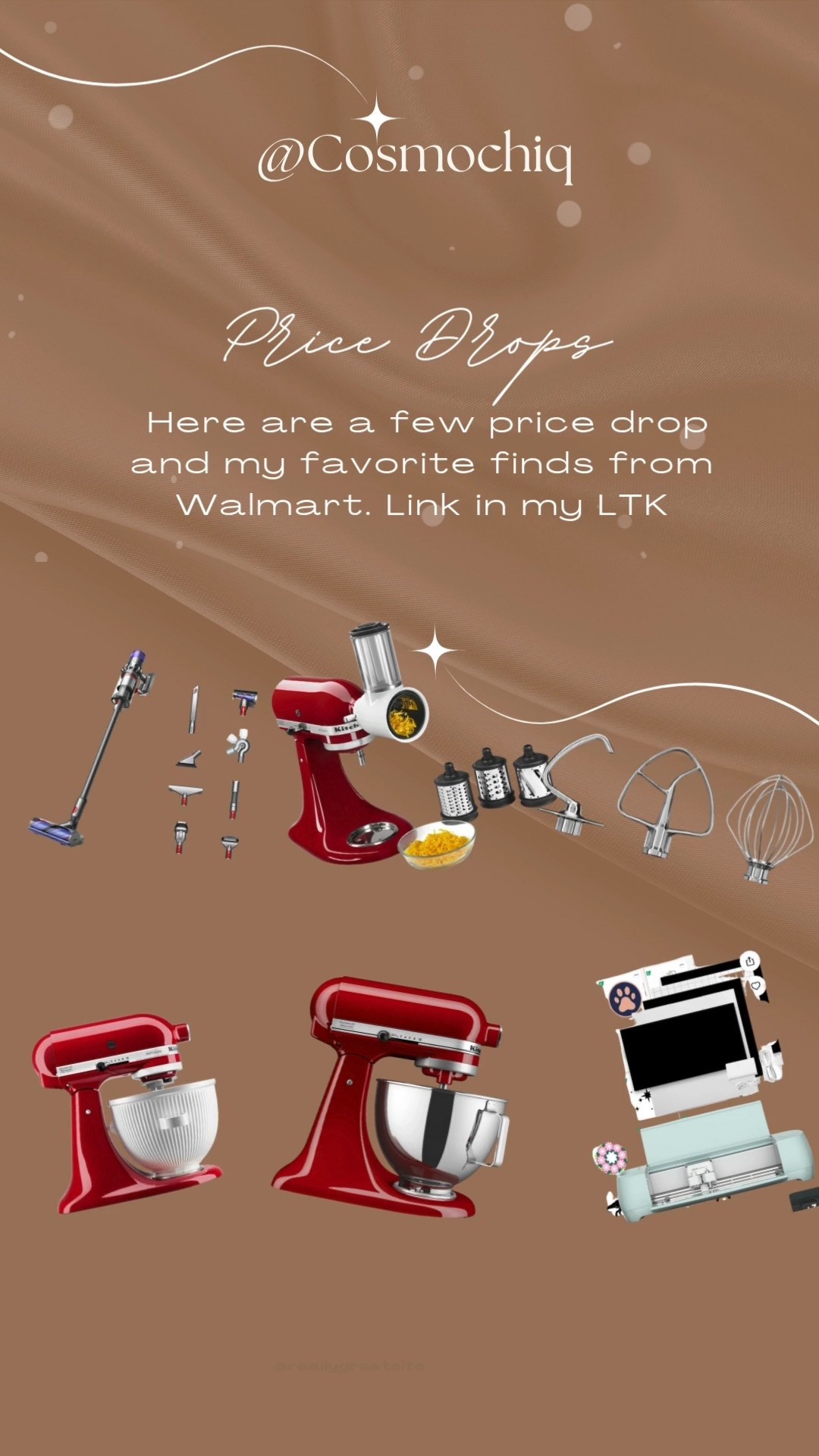 Here are a few of my price drop faves from #walmart! Kitchen aid has been on my list for a minute and it has finally dropped. Kitchen mixer and accessories! Get it while you still can ! 

#LTKGiftGuide #LTKSaleAlert #LTKHome